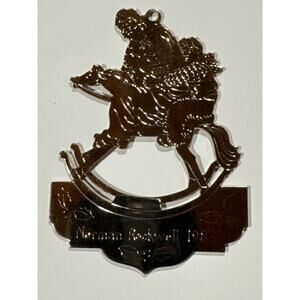 Norman Rockwell 1983 Gold Rocking Horse 50th Anniversary Christmas Ornament